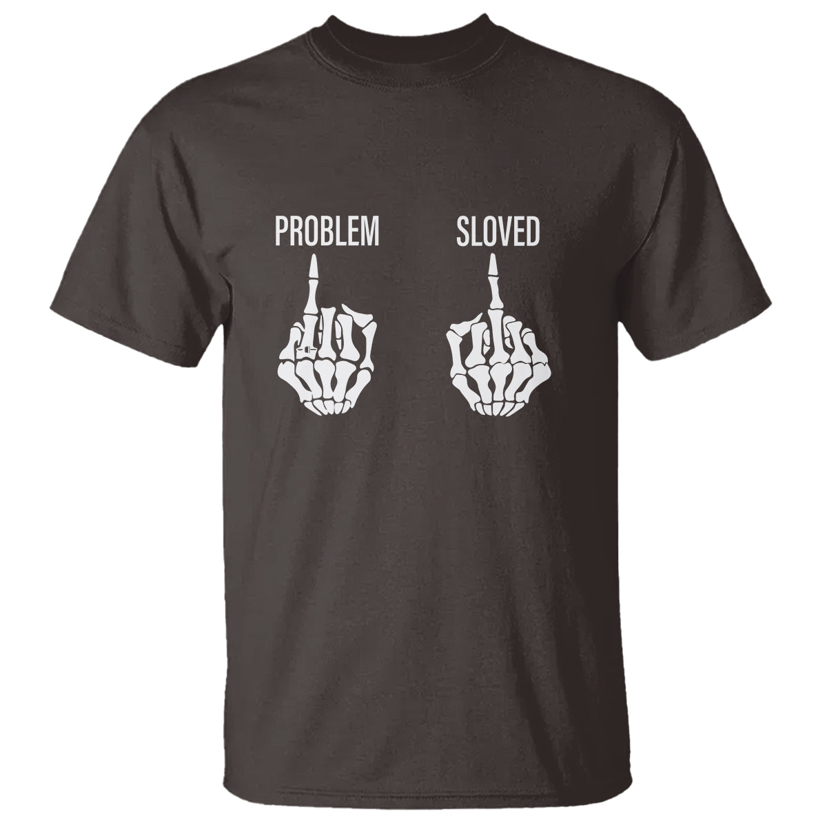 Funny Divorce T Shirt Problem is Solved Skeleton Hand Divorcee - Wonder Print Shop