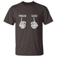 Funny Divorce T Shirt Problem is Solved Skeleton Hand Divorcee - Wonder Print Shop