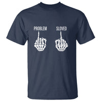Funny Divorce T Shirt Problem is Solved Skeleton Hand Divorcee - Wonder Print Shop