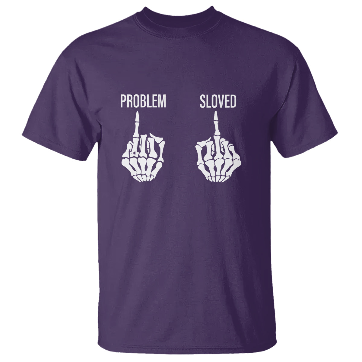 Funny Divorce T Shirt Problem is Solved Skeleton Hand Divorcee - Wonder Print Shop