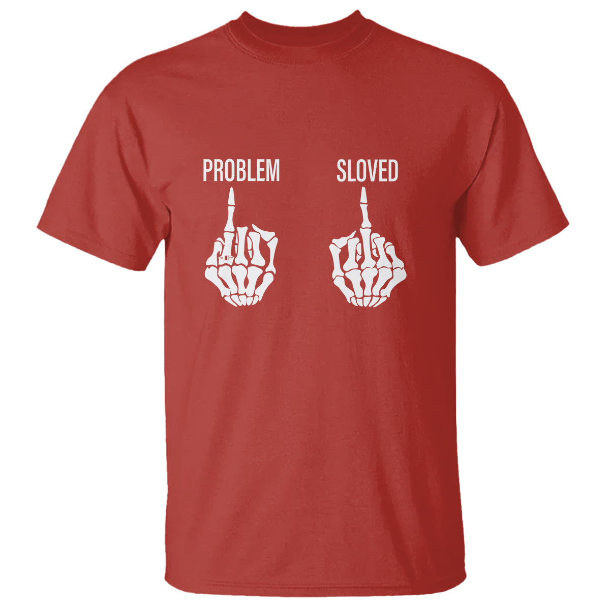 Funny Divorce T Shirt Problem is Solved Skeleton Hand Divorcee - Wonder Print Shop