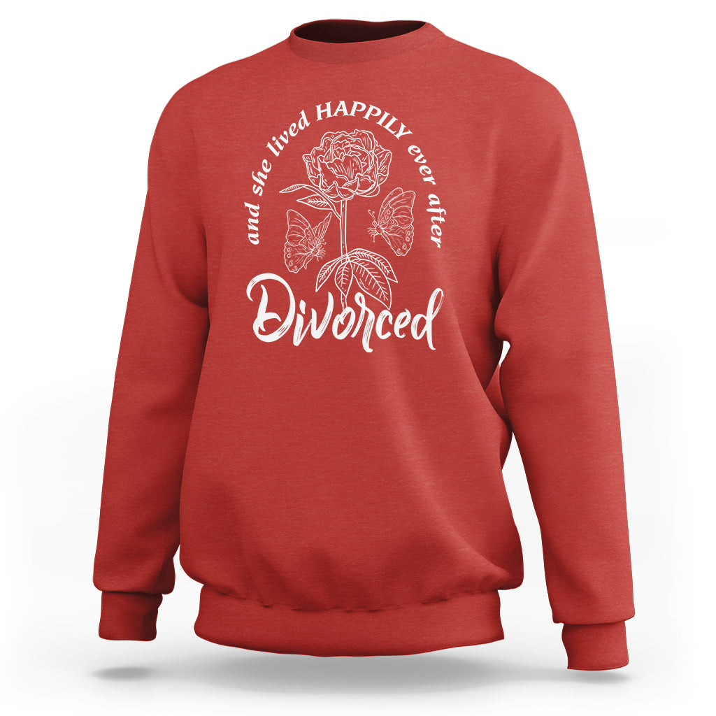She Lived Happy Ever After Divorce Sweatshirt - Wonder Print Shop