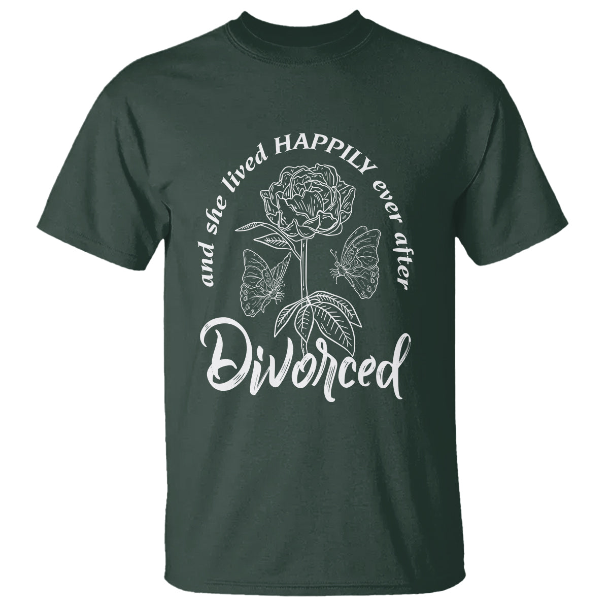 She Lived Happy Ever After Divorce T Shirt - Wonder Print Shop