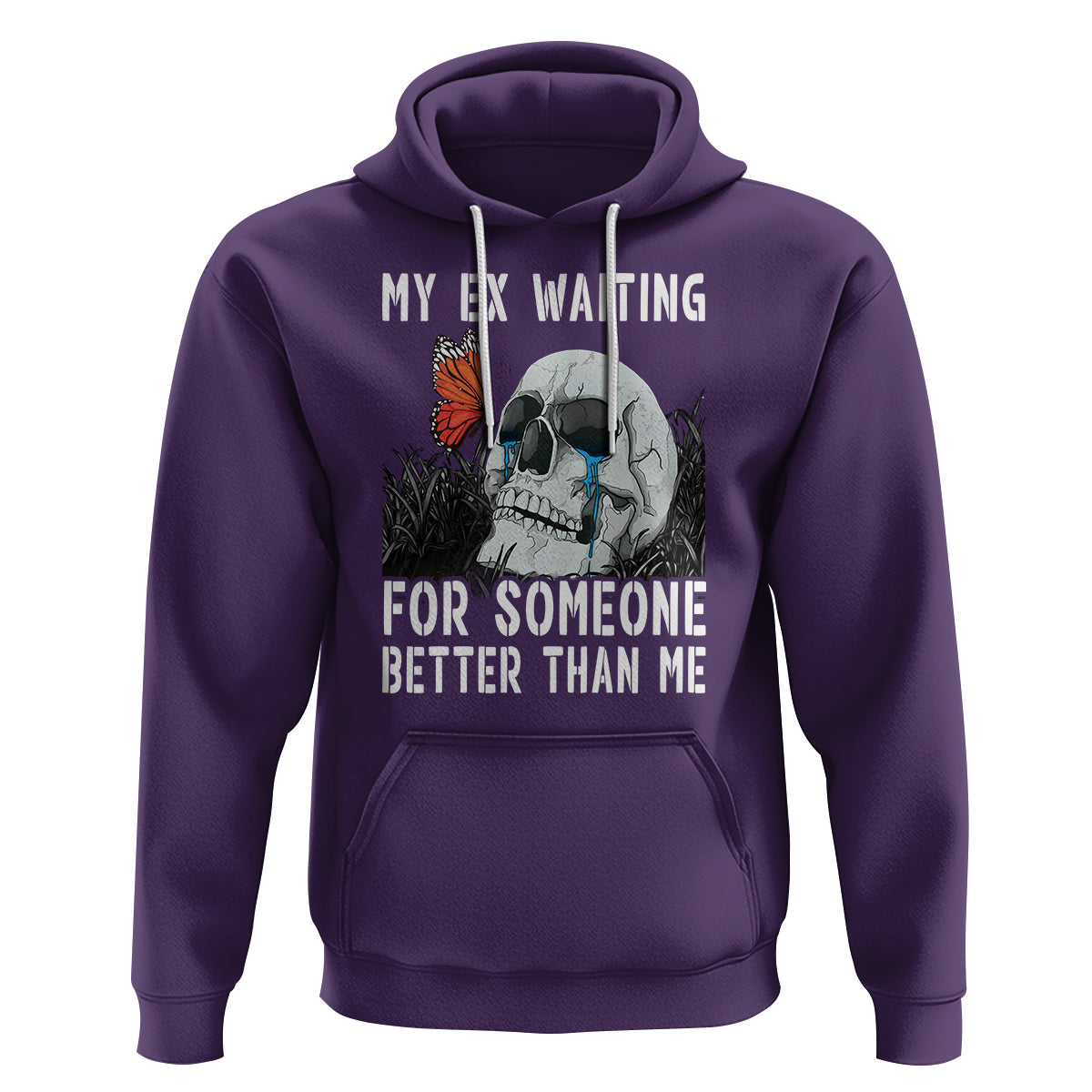 Break Up Hoodie Funny Skeleton My Ex Waiting For Someone Better Than Me - Wonder Print Shop