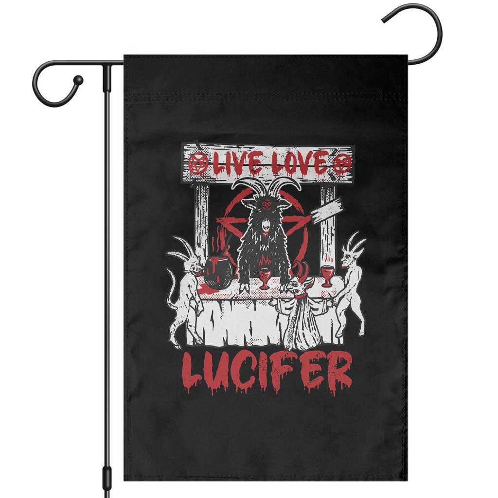 Halloween Satan Garden Flag Live Love Lucifer Demon - Wonder Print Shop