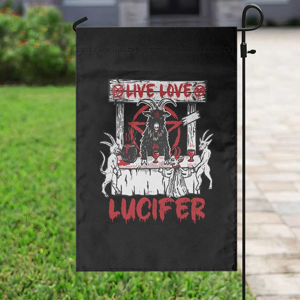 Halloween Satan Garden Flag Live Love Lucifer Demon - Wonder Print Shop