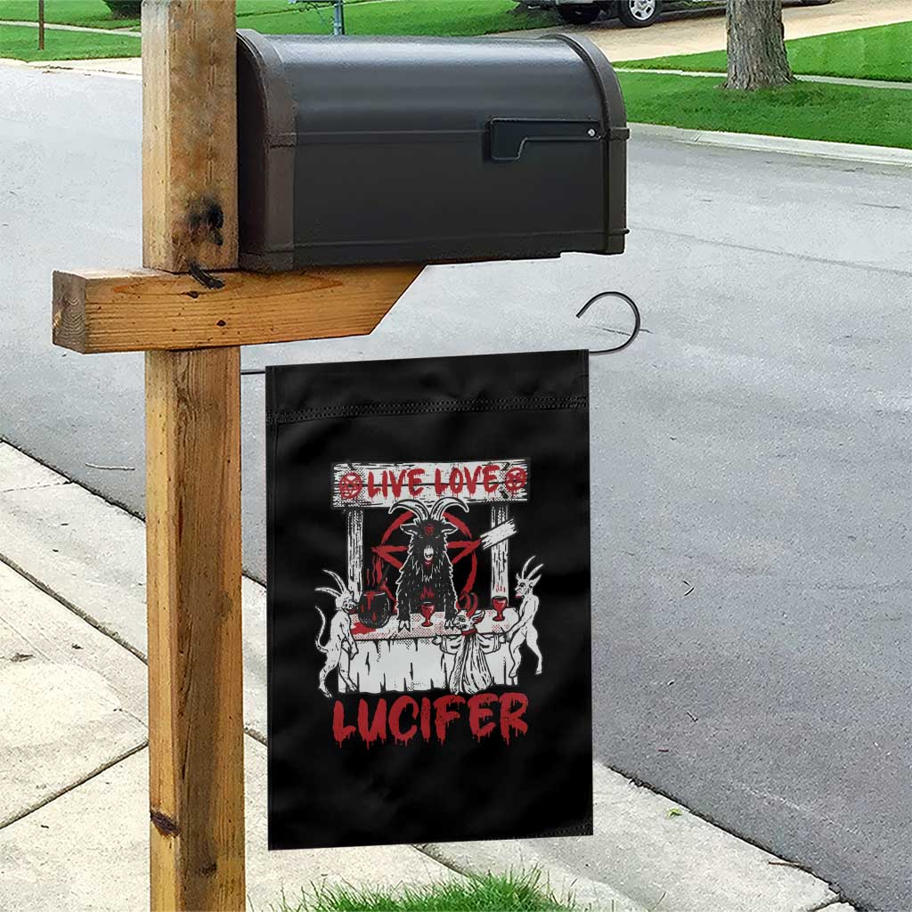 Halloween Satan Garden Flag Live Love Lucifer Demon - Wonder Print Shop