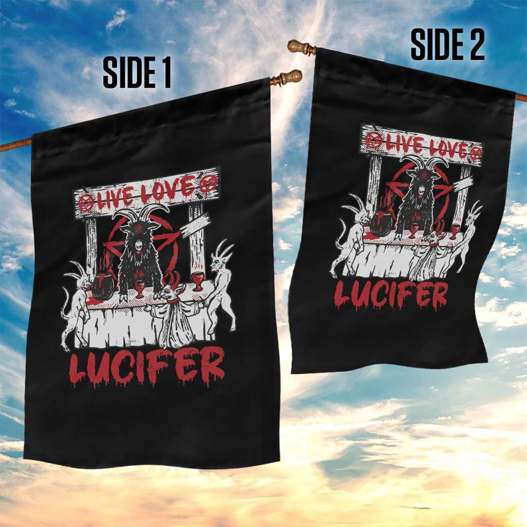 Halloween Satan Garden Flag Live Love Lucifer Demon - Wonder Print Shop
