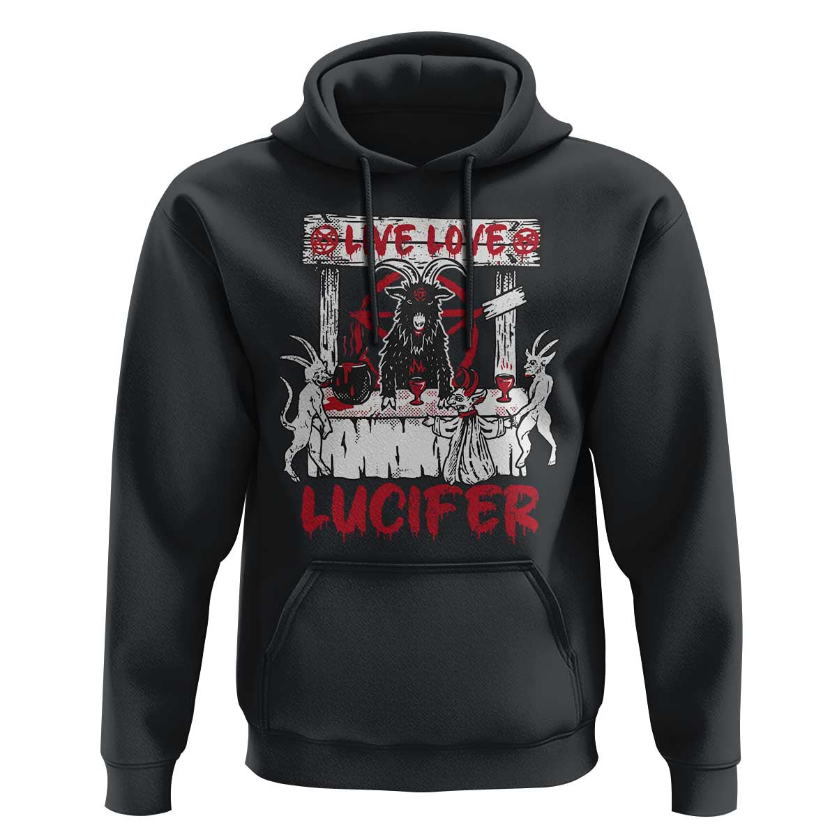 Halloween Satan Hoodie Live Love Lucifer Demon