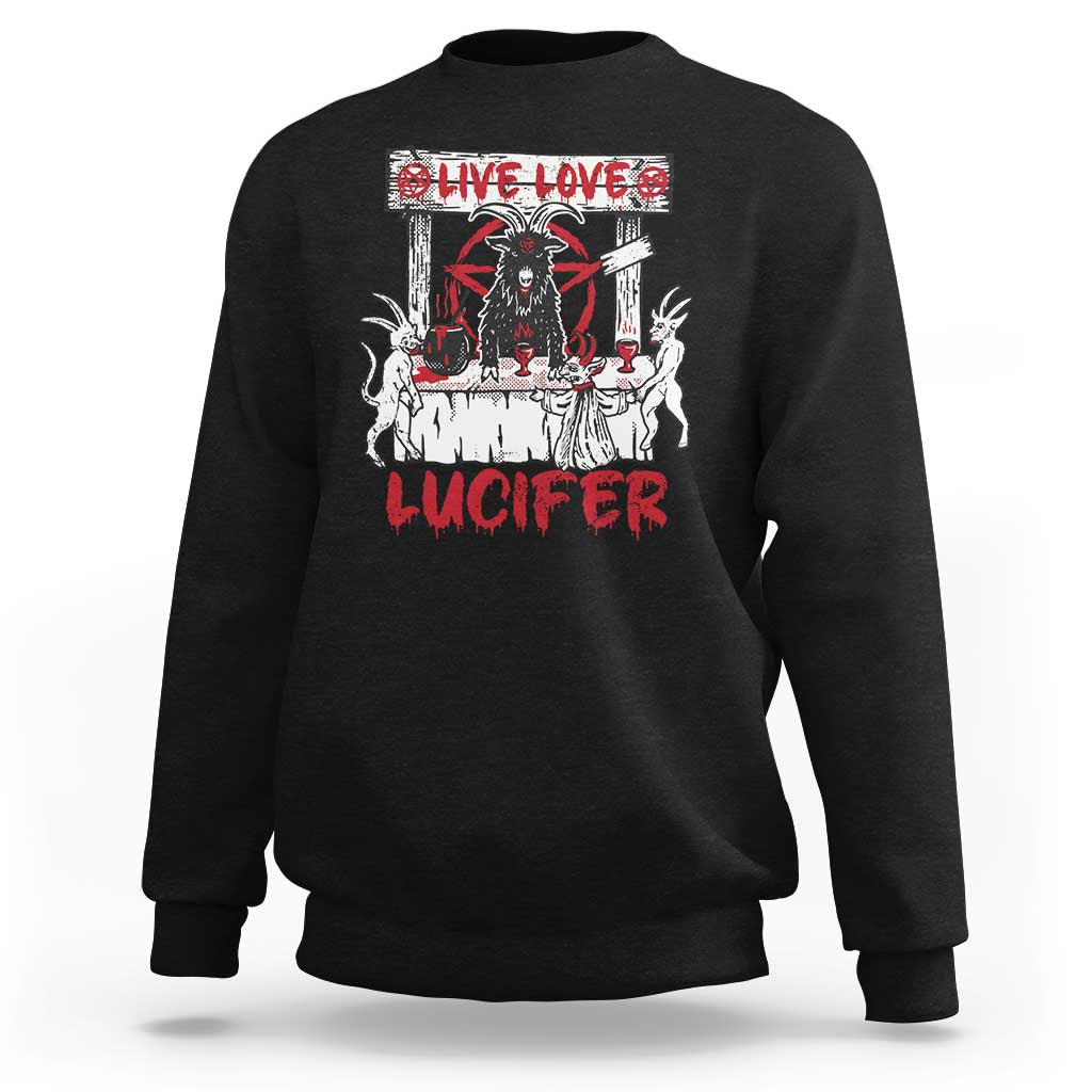 Halloween Satan Sweatshirt Live Love Lucifer Demon - Wonder Print Shop