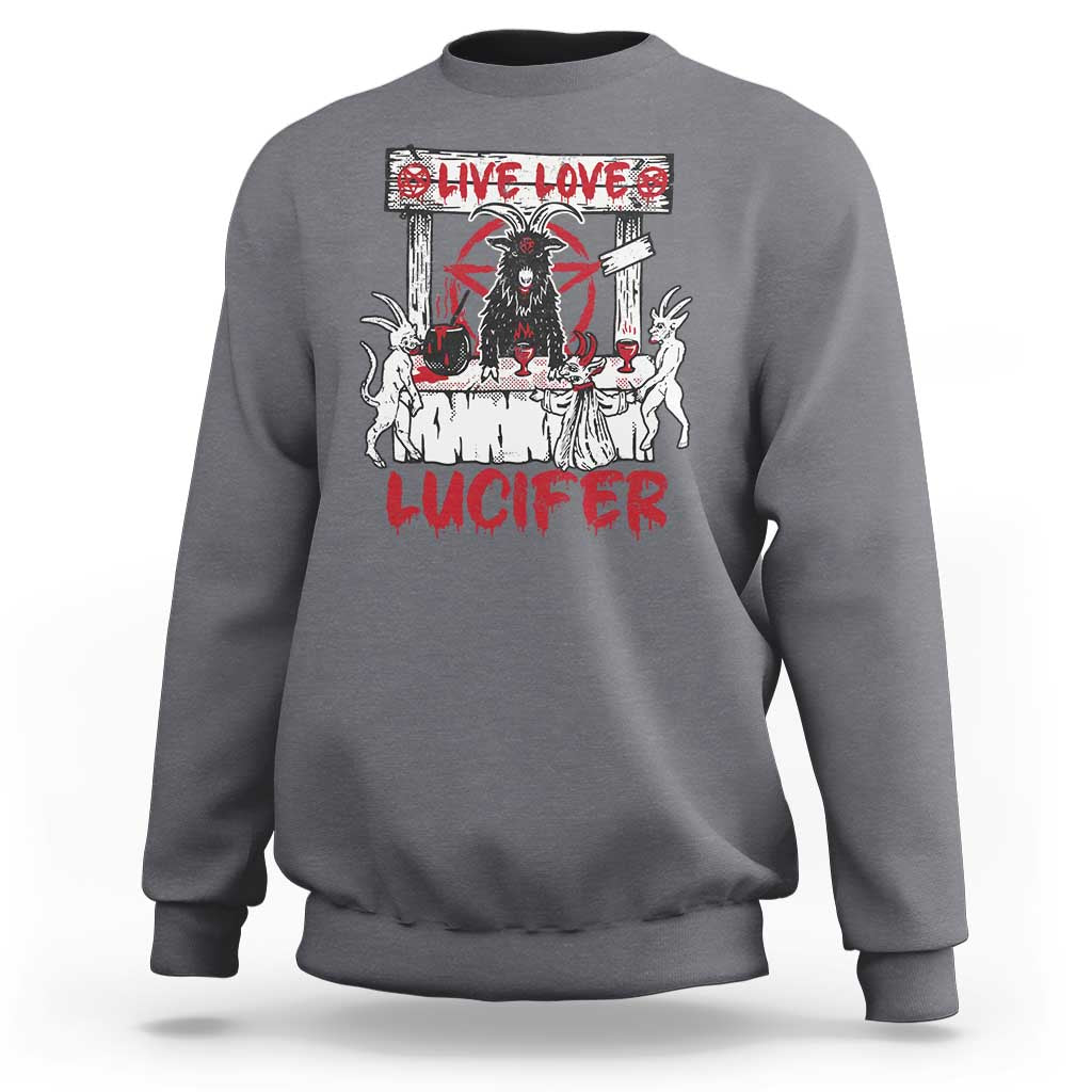 Halloween Satan Sweatshirt Live Love Lucifer Demon - Wonder Print Shop