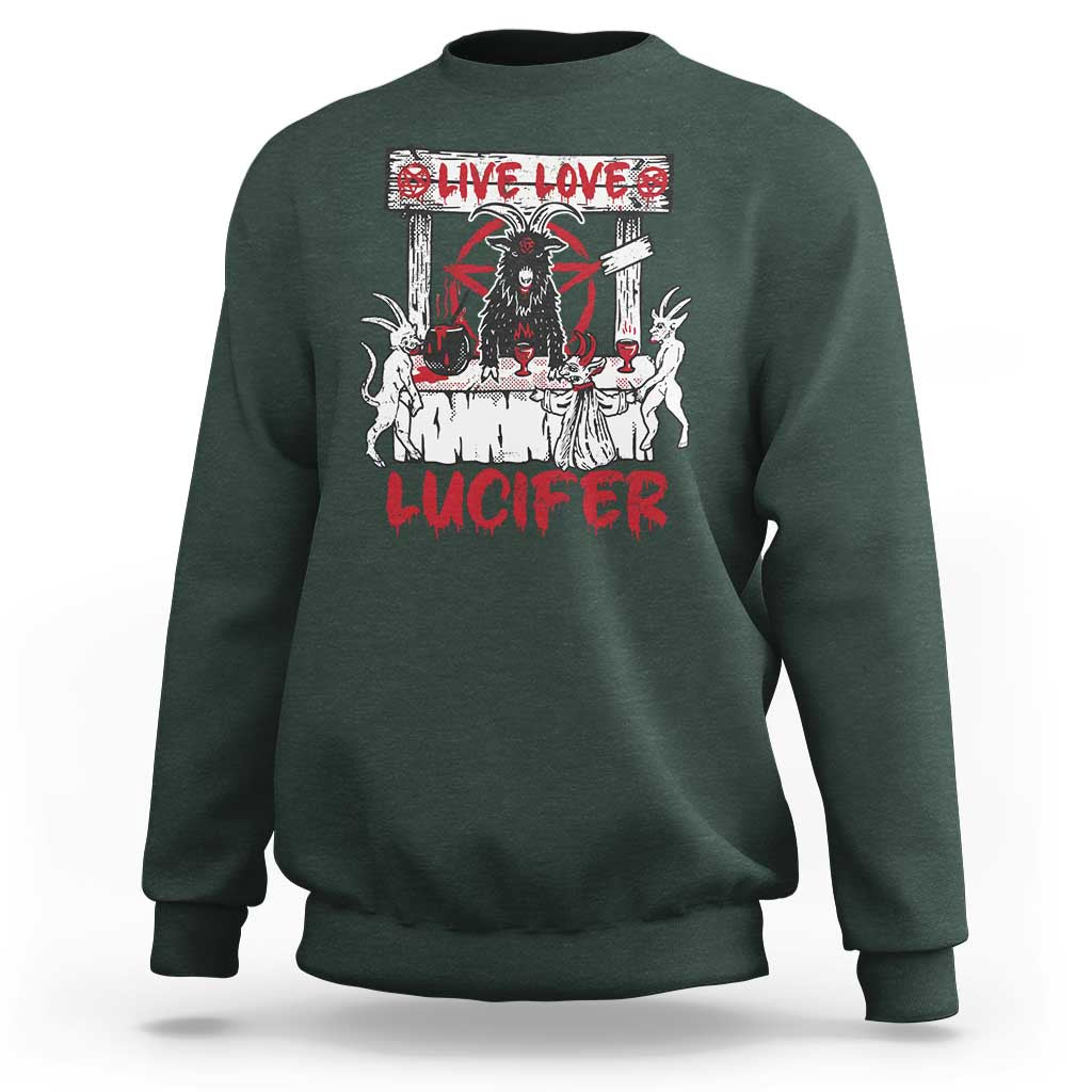Halloween Satan Sweatshirt Live Love Lucifer Demon - Wonder Print Shop