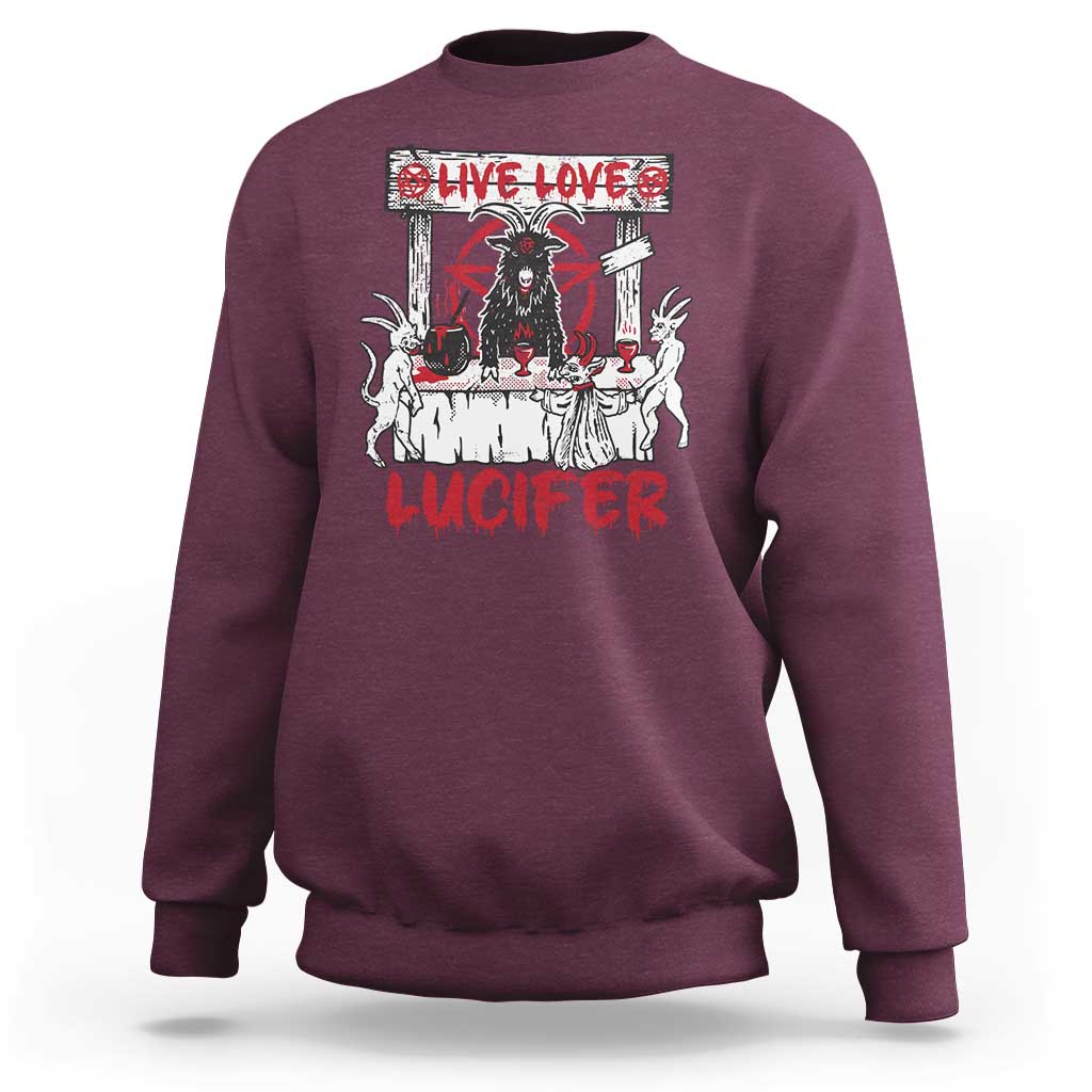 Halloween Satan Sweatshirt Live Love Lucifer Demon - Wonder Print Shop