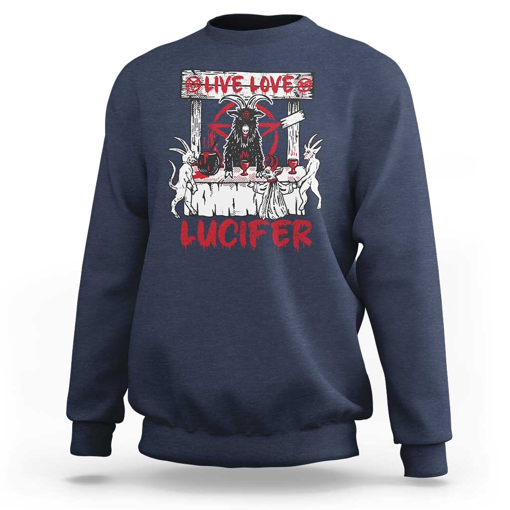 Halloween Satan Sweatshirt Live Love Lucifer Demon - Wonder Print Shop