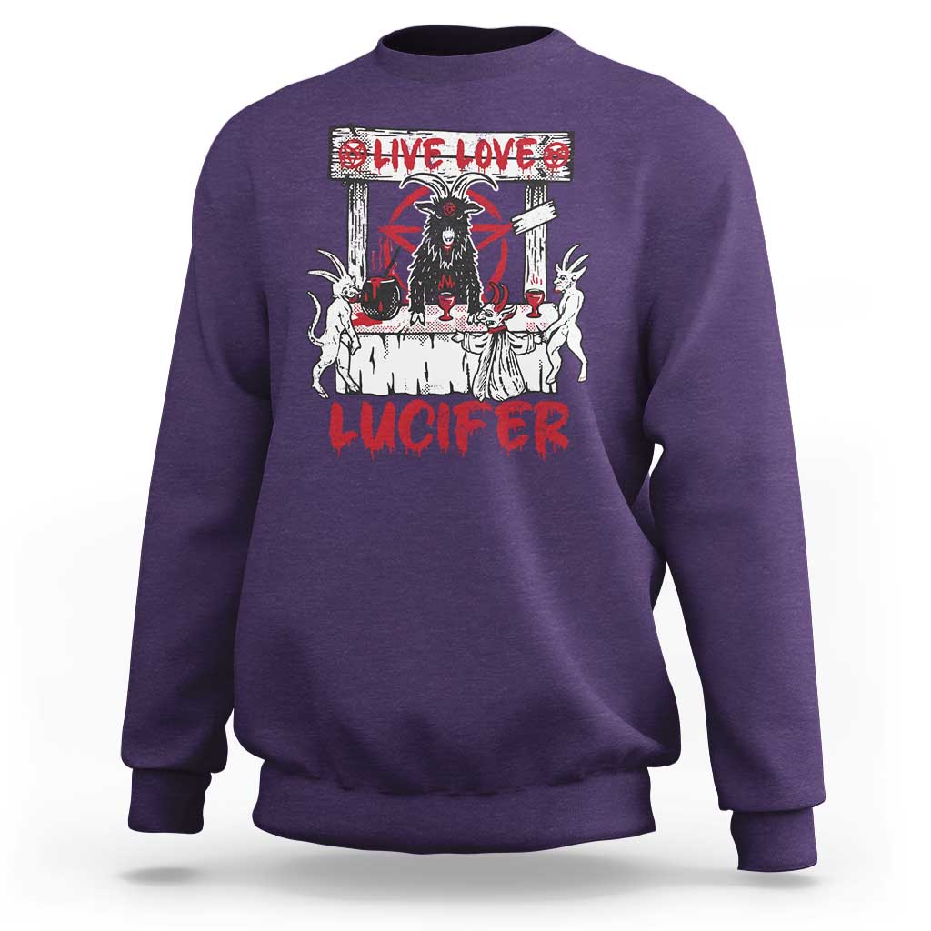 Halloween Satan Sweatshirt Live Love Lucifer Demon - Wonder Print Shop