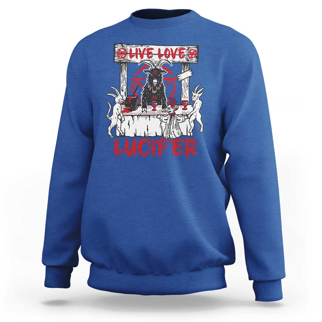 Halloween Satan Sweatshirt Live Love Lucifer Demon - Wonder Print Shop
