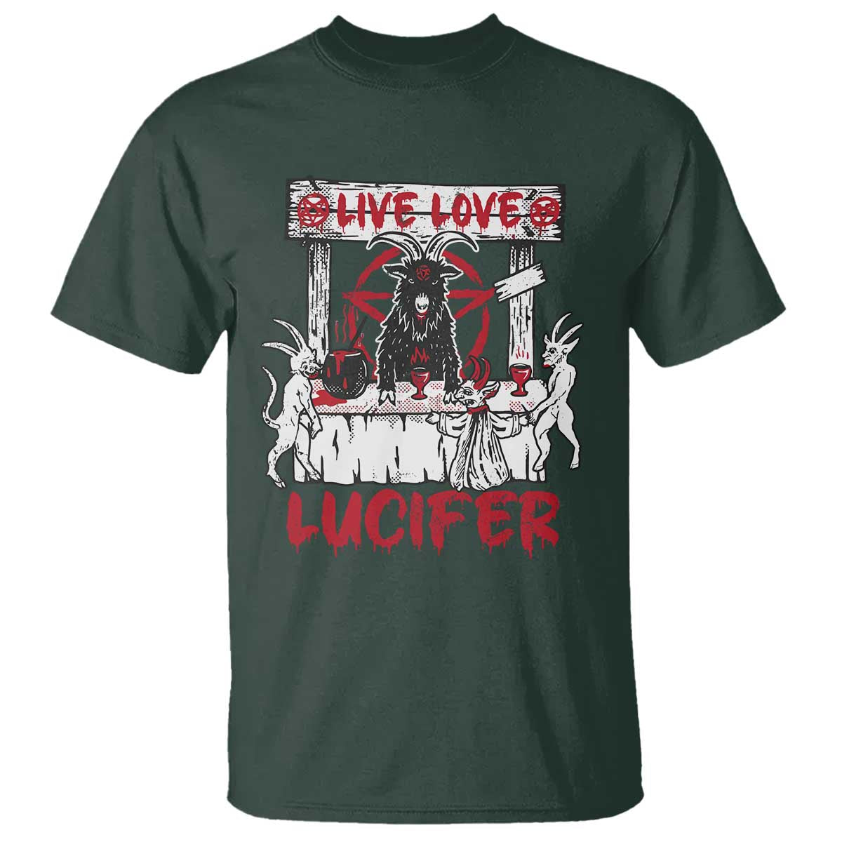 Halloween Satan T Shirt Live Love Lucifer Demon - Wonder Print Shop