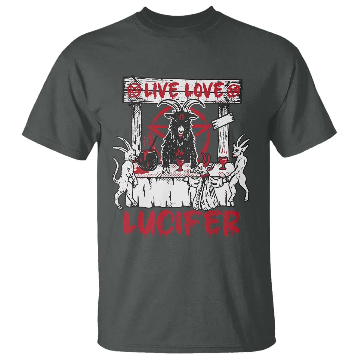 Halloween Satan T Shirt Live Love Lucifer Demon - Wonder Print Shop