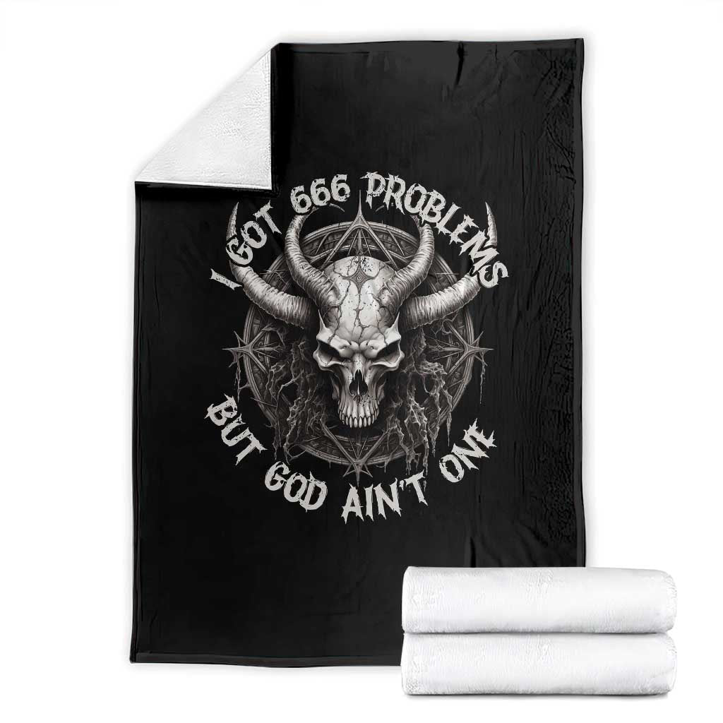 Halloween Satan Throw Blanket I Got 666 Problems Pentagram - Wonder Print Shop