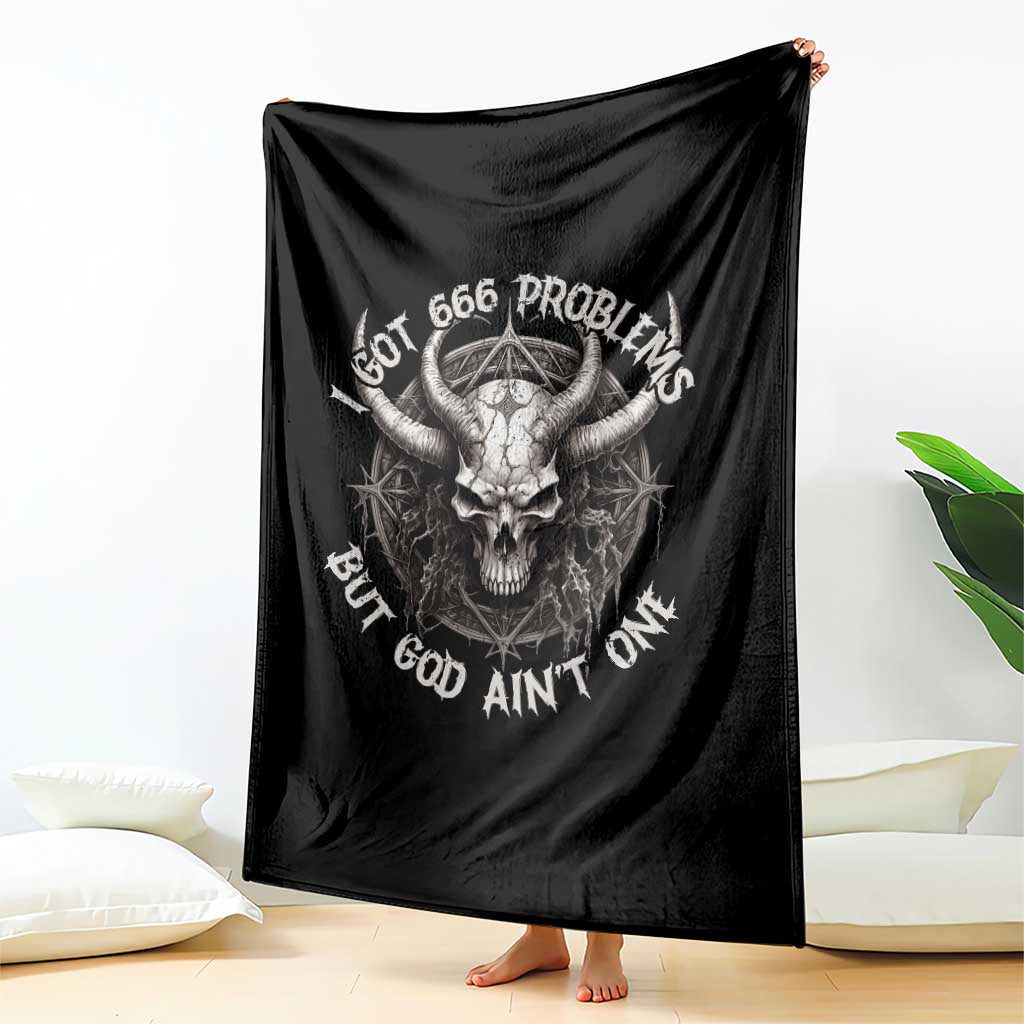 Halloween Satan Throw Blanket I Got 666 Problems Pentagram - Wonder Print Shop