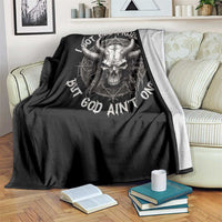 Halloween Satan Throw Blanket I Got 666 Problems Pentagram - Wonder Print Shop