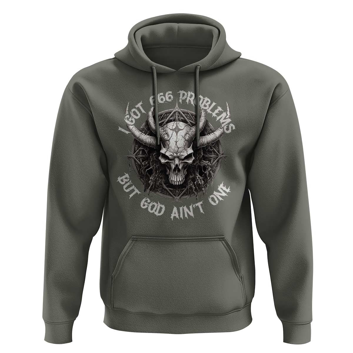 Halloween Satan Hoodie I Got 666 Problems Pentagram