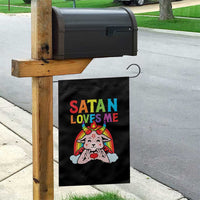 Funny Halloween Garden Flag Satan Loves Me Rainbow Goat - Wonder Print Shop