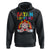 Funny Halloween Hoodie Satan Loves Me Rainbow Goat