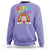 Funny Halloween Sweatshirt Satan Loves Me Rainbow Goat - Wonder Print Shop