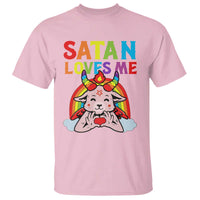 Funny Halloween T Shirt Satan Loves Me Rainbow Goat - Wonder Print Shop