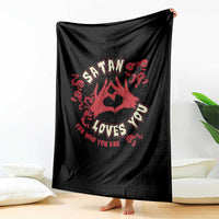 Funny Halloween Throw Blanket Satan Loves You For Who You Are - Wonder Print Shop
