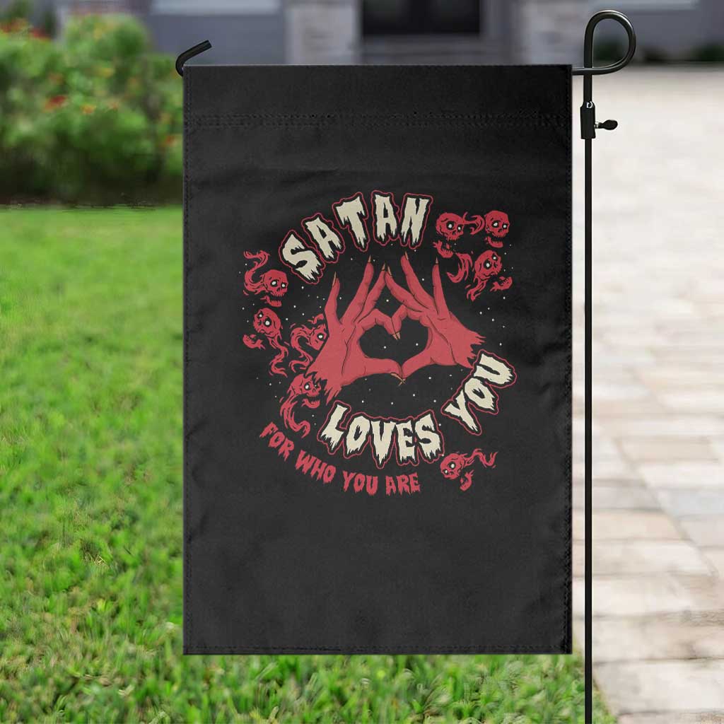 Funny Halloween Garden Flag Satan Loves You For Who You Are - Wonder Print Shop