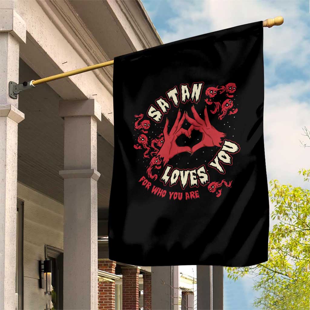 Funny Halloween Garden Flag Satan Loves You For Who You Are - Wonder Print Shop