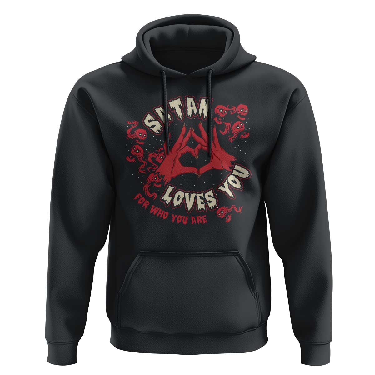 Funny Halloween Hoodie Satan Loves You For Who You Are