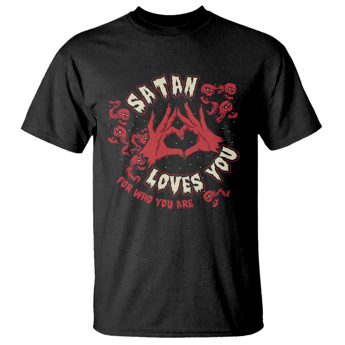 Funny Halloween T Shirt Satan Loves You For Who You Are - Wonder Print Shop