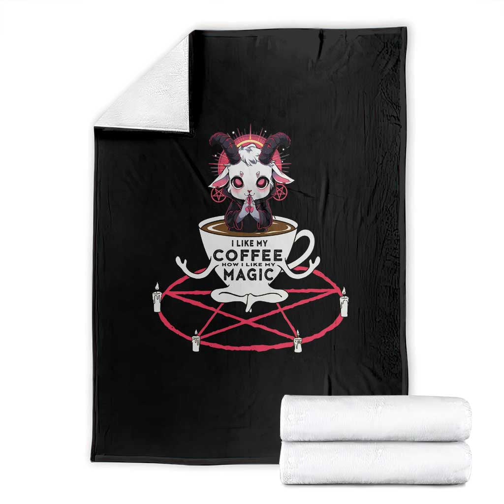 Funny Halloween Coffee Lover Throw Blanket Satan I Like My Coffee - Wonder Print Shop