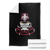 Funny Halloween Coffee Lover Throw Blanket Satan I Like My Coffee - Wonder Print Shop