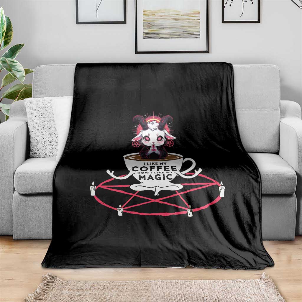 Funny Halloween Coffee Lover Throw Blanket Satan I Like My Coffee - Wonder Print Shop