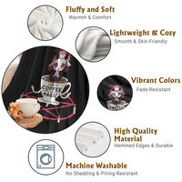 Funny Halloween Coffee Lover Throw Blanket Satan I Like My Coffee - Wonder Print Shop