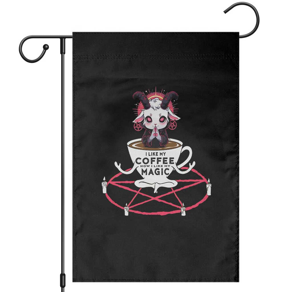 Funny Halloween Coffee Lover Garden Flag Satan I Like My Coffee - Wonder Print Shop