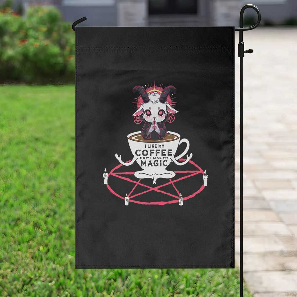 Funny Halloween Coffee Lover Garden Flag Satan I Like My Coffee - Wonder Print Shop