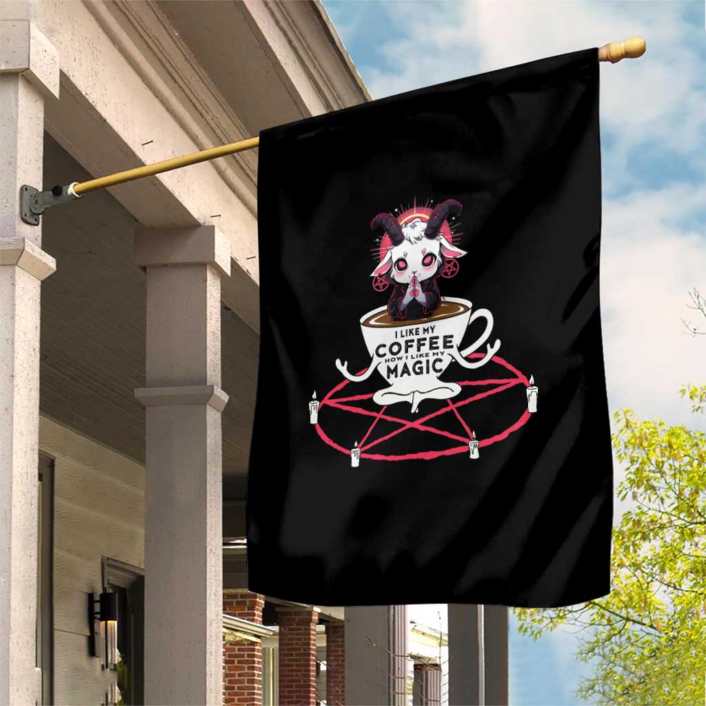 Funny Halloween Coffee Lover Garden Flag Satan I Like My Coffee - Wonder Print Shop