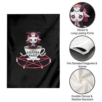 Funny Halloween Coffee Lover Garden Flag Satan I Like My Coffee - Wonder Print Shop