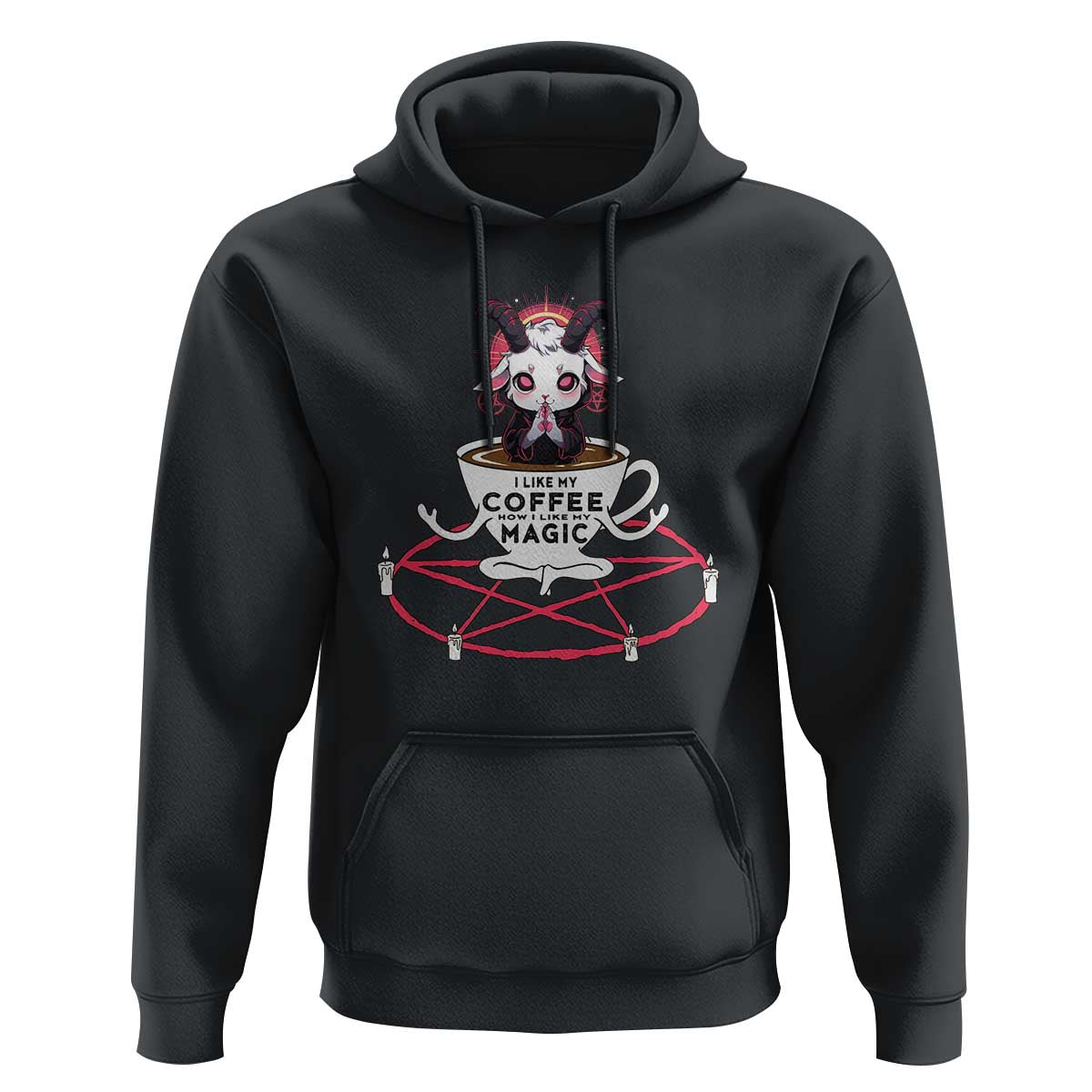 Funny Halloween Coffee Lover Hoodie Satan I Like My Coffee