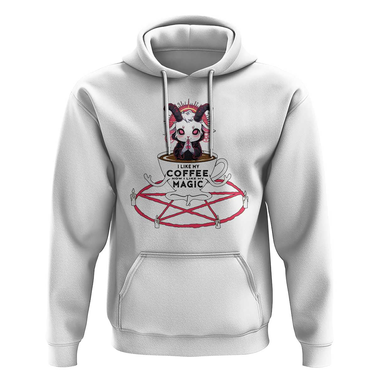 Funny Halloween Coffee Lover Hoodie Satan I Like My Coffee