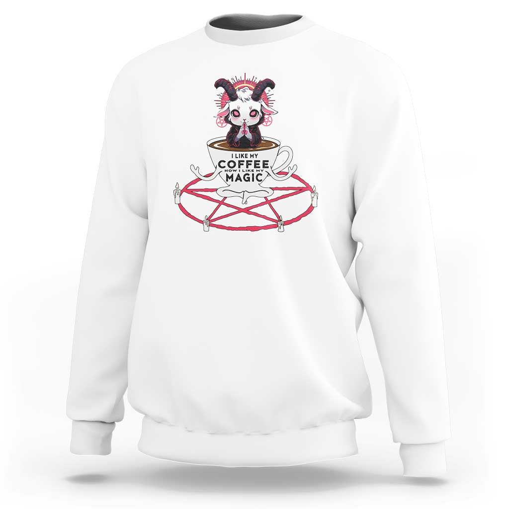 Funny Halloween Coffee Lover Sweatshirt Satan I Like My Coffee - Wonder Print Shop