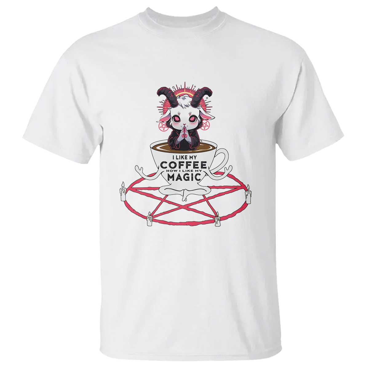 Funny Halloween Coffee Lover T Shirt Satan I Like My Coffee - Wonder Print Shop