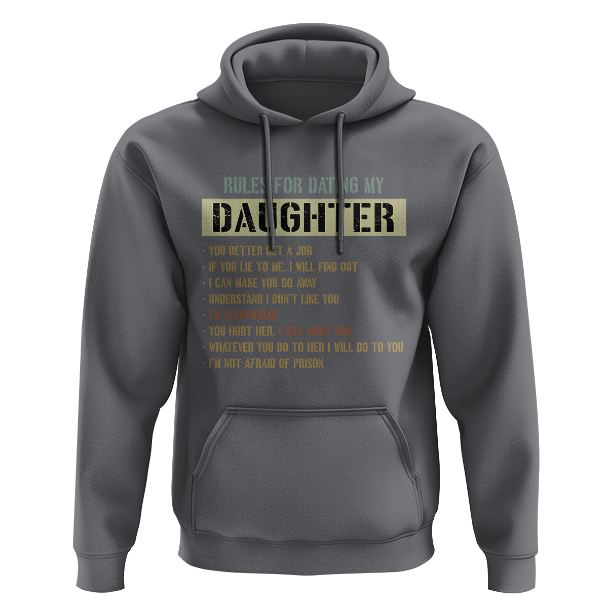 Dad Daughter Hoodie Funny Rules For Dating My Daughter - Wonder Print Shop