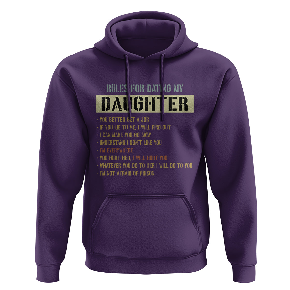 Dad Daughter Hoodie Funny Rules For Dating My Daughter - Wonder Print Shop