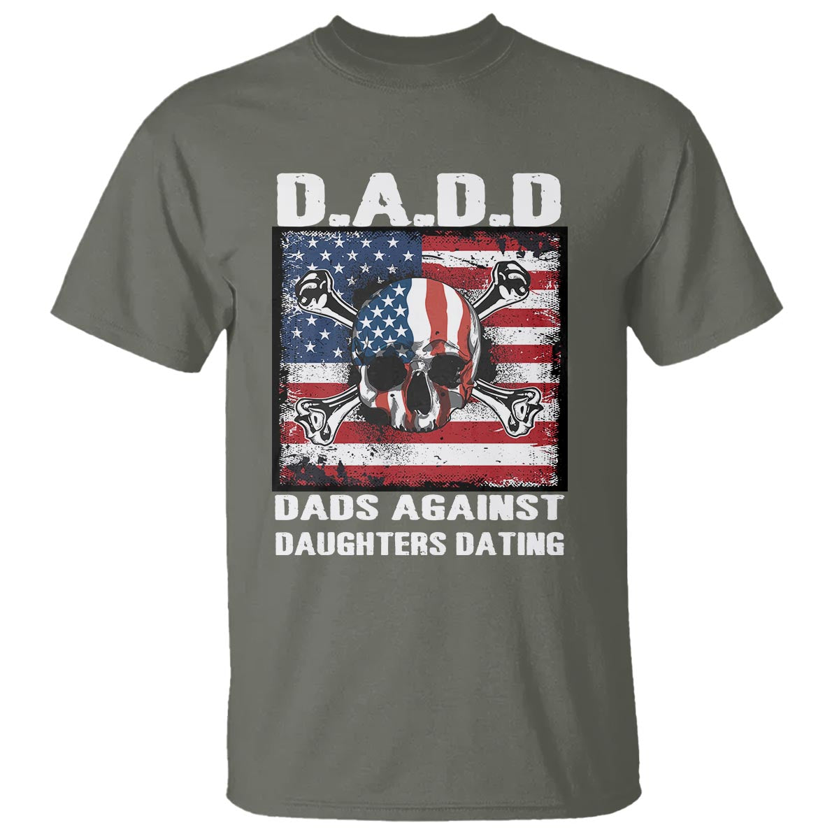 Girl Dad T Shirt DADD Dads Against Daughters Dating Skull America Flag - Wonder Print Shop